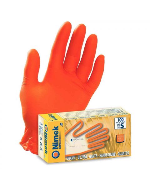 100 Guanti nitrile arancione Nimek