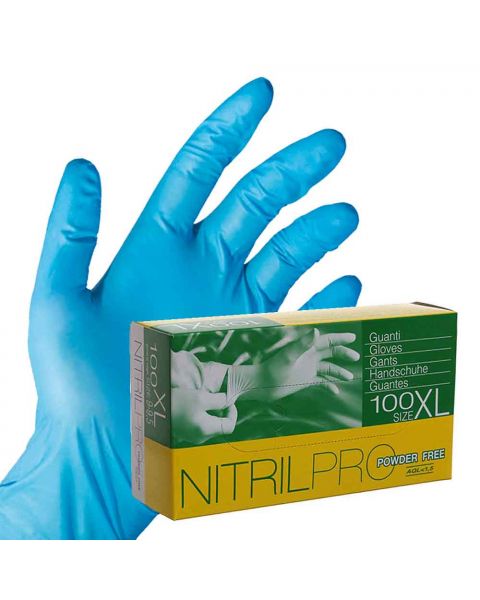Guanti nitrile Nitril Pro senza polvere azzurri taglie a scelta