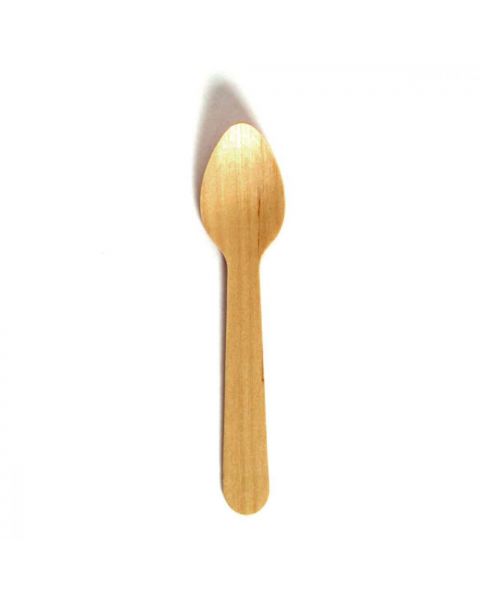 100 Cucchiaini in legno di betulla biodegradabili 11 cm