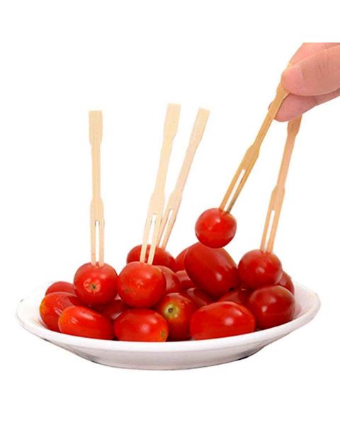 Forchettine di legno per aperitivo - esempio con pomodorini