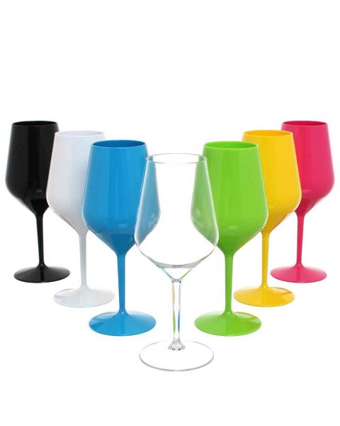 Set 6 Bicchieri Calici da vino e Cocktail infrangibili lavabili 470cc