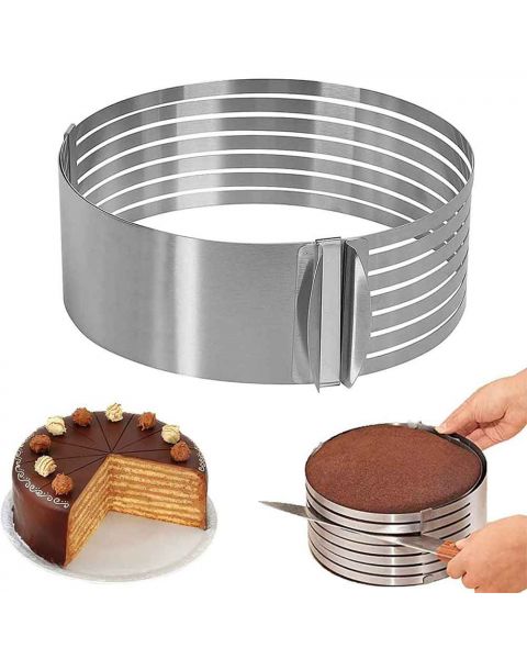 Anello taglia torte affettatorte regolabile acciaio inox Ø24 cm - 26 cm