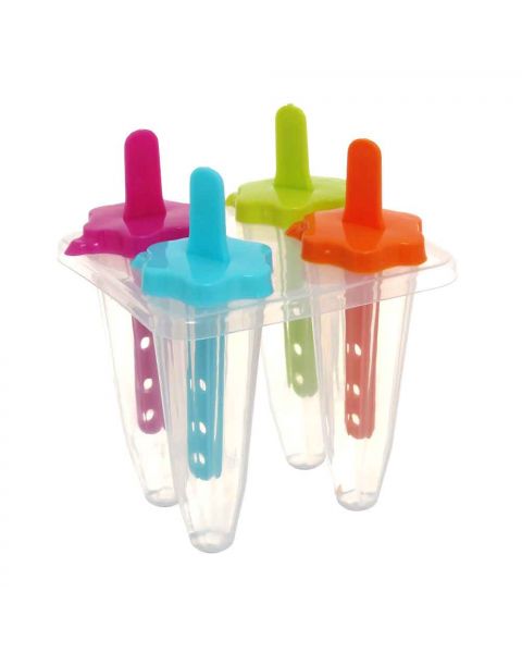 4 Stampi per ghiaccioli in plastica con stecco riutilizzabili