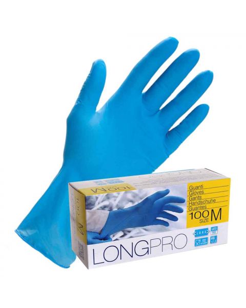 100 Guanti nitrile lunghi Icoguanti Long Pro extra resistenti