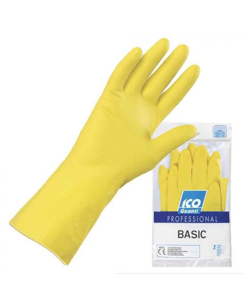 Guanti da lavoro riutilizzabili in lattice Icoguanti  BASIC giallo 