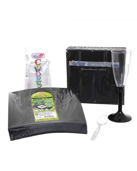 Set da dolce lusso quadrato nero