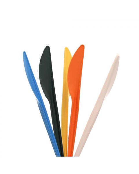 100 Coltelli in Mater-Bi® compostabile colorati 16 cm
