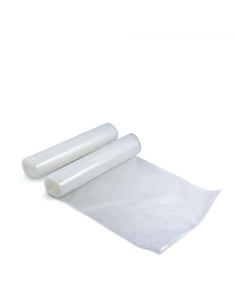 2 Rotoli buste sottovuoto goffrate 100 micron per cottura 6m x 20cm