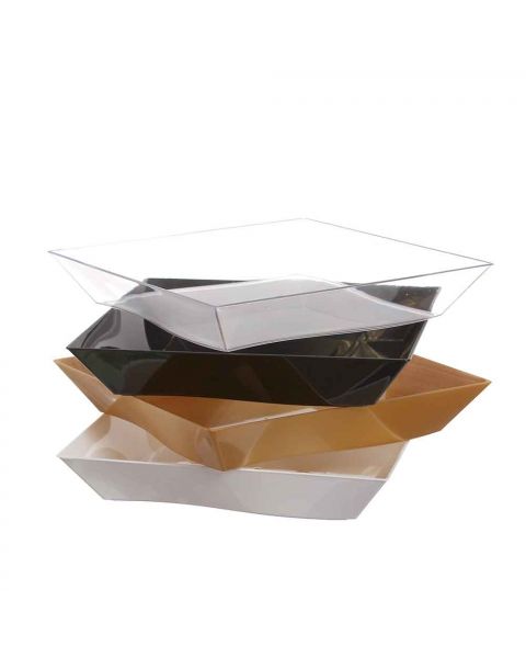 25 Piatti di plastica rigida eleganti design Vanity 500cc 16x16 cm