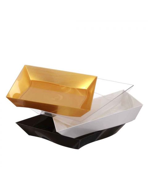 25 Piatti di plastica rigida eleganti design Vanity 500cc 16x16 cm