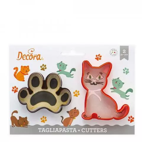 Cutter Formine Tagliapasta Decora Animali Gatto Ed Impronta Papolab