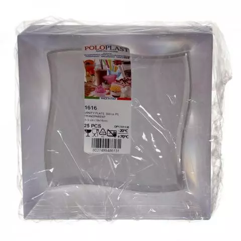Piatti Di Plastica Rigida Quadrati Eleganti Vanity 16x16cm Papolab