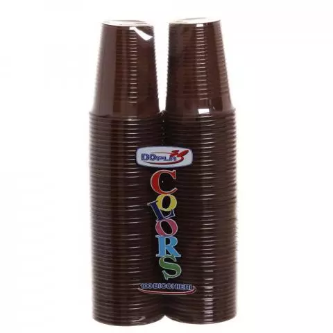 Bicchieri Di Plastica Colorati Dopla Marrone Cioccolato Papolab