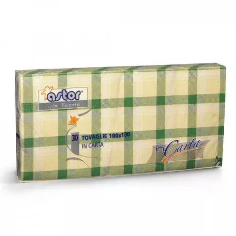 Tovaglie Di Carta Quadrate 100x100 Cm Scozzese Verde Papolab