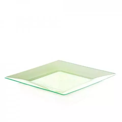 Piatti Di Plastica Rigida Quadrati Spigolo Verde Fluo 23cm Papolab