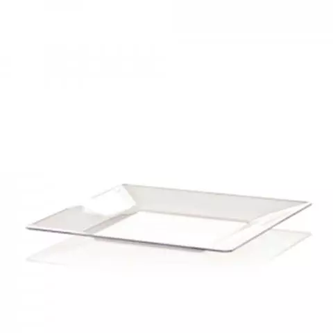 Piatti Di Plastica Rigida Quadrati Trasparenti Spigolo 23cm Papolab
