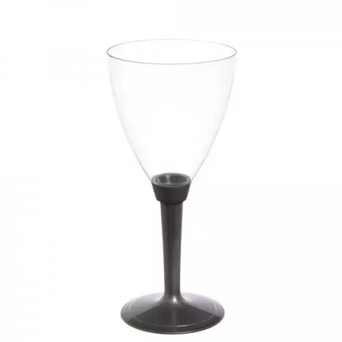 Calici In Plastica Per Acqua O Vino Con Gambo Lungo Argento Papolab