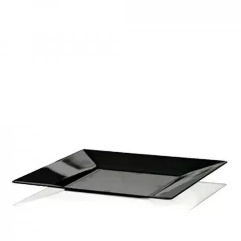 Piatti Di Plastica Rigida Quadrati Spigolo Nero 27x27 Cm Papolab